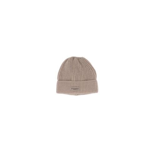 Beige Uld Kashmir Logo Hat