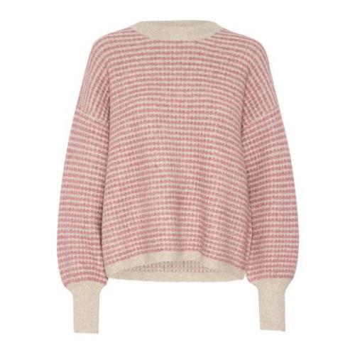 Fjergrå/Rose Strik Pullover