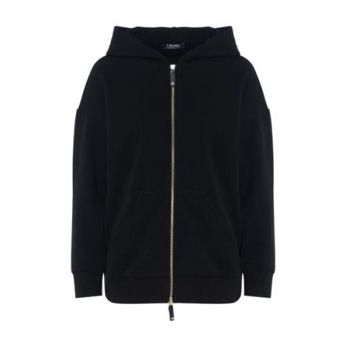 Sort Bomuld Dobbelt Sweatshirt