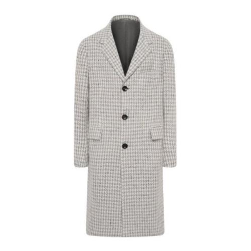 Houndstooth Cashmere Blend Coat