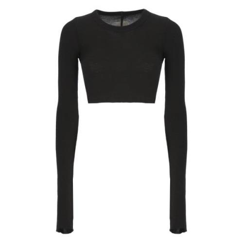 Sort Sweater Crew Neck Lange Ærmer