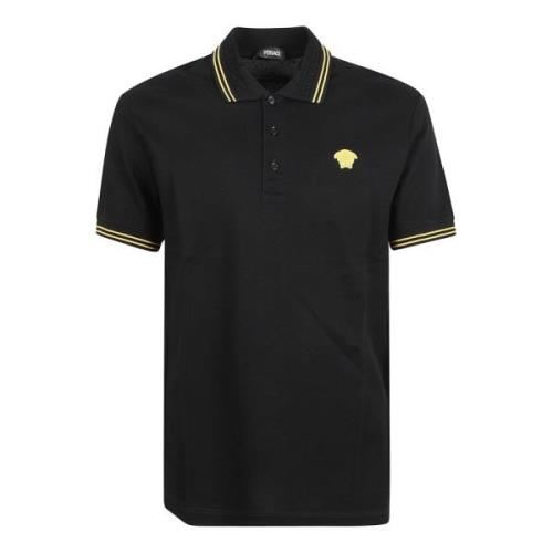 Sort Polo Piquet Stof Broderi