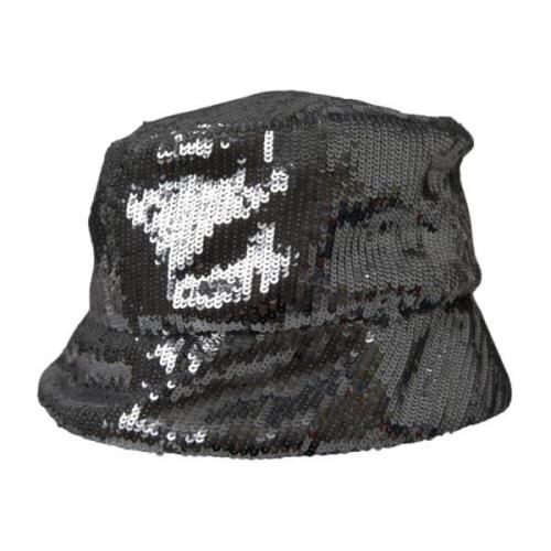 Sølv Sequined Nylon Bucket Hat