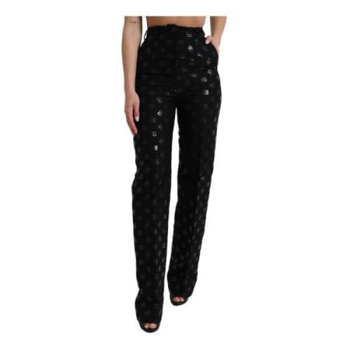 Logo High Waist Straight Pants