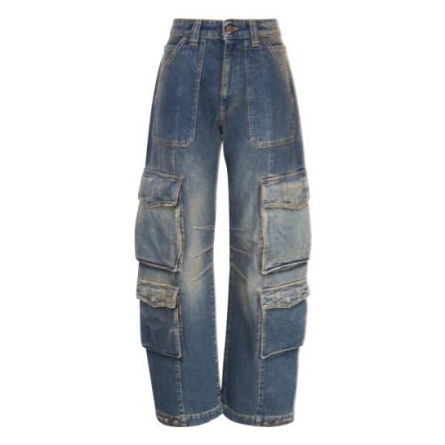 Cargo Denim Jeans med Metalstjerner