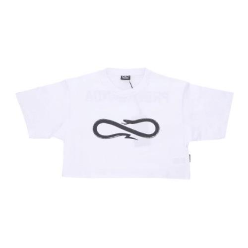 Logo Crop Top Tee White