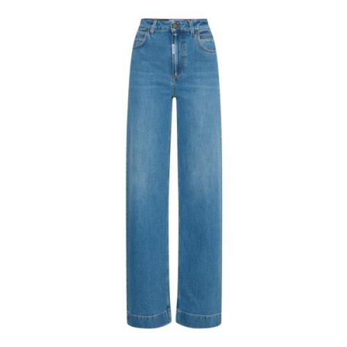 Højtaljede Stonewash Jeans med Flare