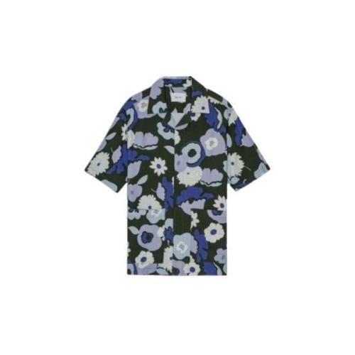 Blomstret Print Viskose Polo Shirt