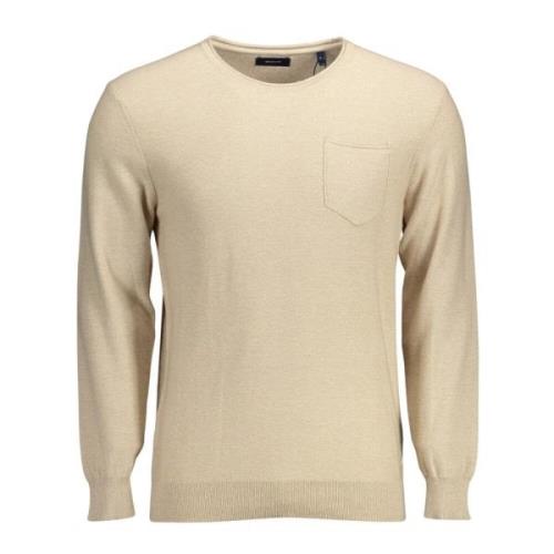 Elegant Beige Sweater med Broderi