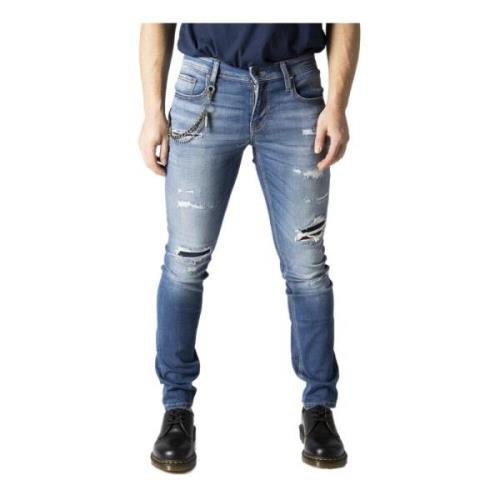 Blå Slidte Jeans