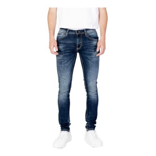 Blå Lynlås Knappelukning Herre Jeans