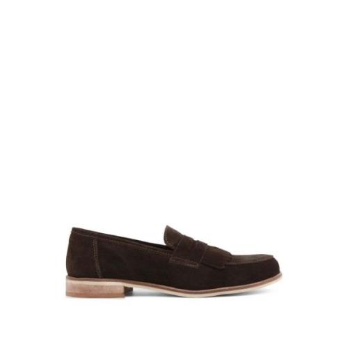 Fringed Suede Loafers Rund Tå Kvinder