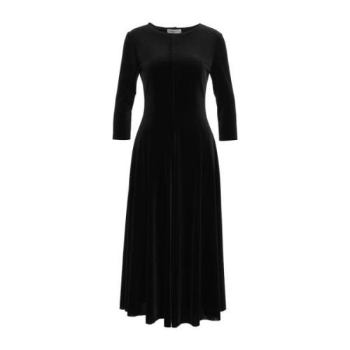 Velvet Maxi Kjole med Plisser