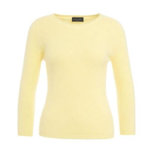 Italiensk Strikket Angora Crew Neck Sweater