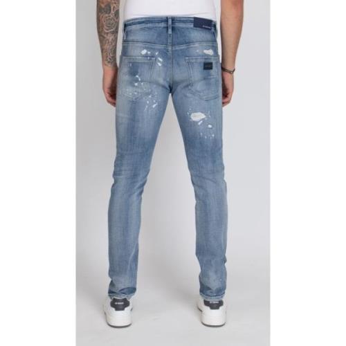 Distressed Jeans Mænd Blå