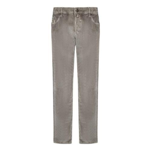 Beige Corduroy Slim-Fit Bukser