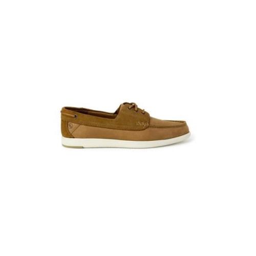 Beige Læder Slip-On Moccasins