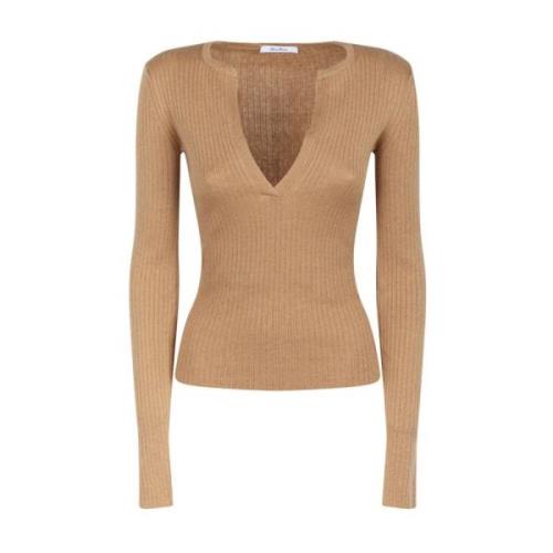 Kamelbrun Sweater i Cashmere og Silke