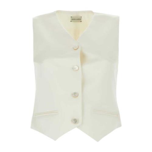 Ivory Bomuld Blend Vest