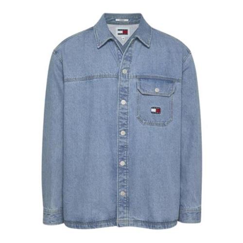 Denim Skjorte Retro Stil