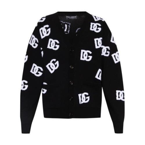 Uld cardigan med logo