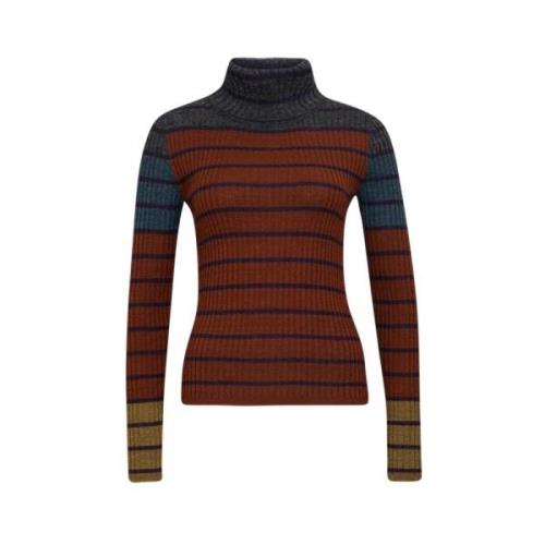 Slim Fit Turtleneck Stribet Sweater