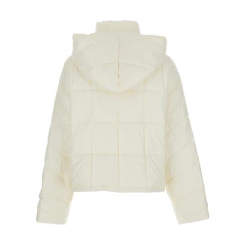 Hvid Puffer Cropped Coat