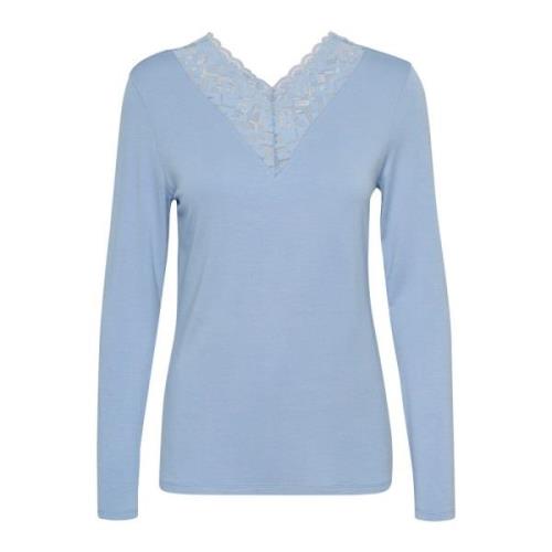 Feminin Blondekant V-Hals Top