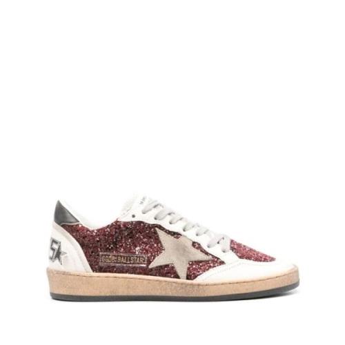 Glitter Bordeaux Calf High-Top Sneakers