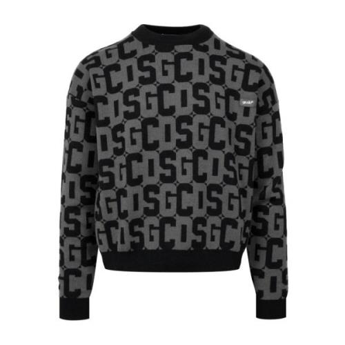 Logo Crew-Neck Wool Sweater Sort