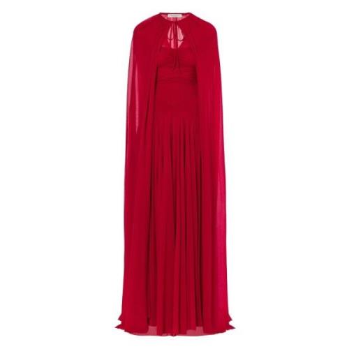 Stretch Tulle Kjole med Cape