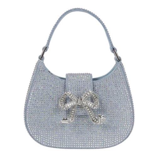 Denim Crescent Rhinestone Taske