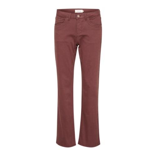 Straight Leg Twill Bukser Rum Raisin