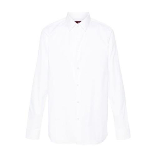 Hvid Poplin Button-Up Skjorte