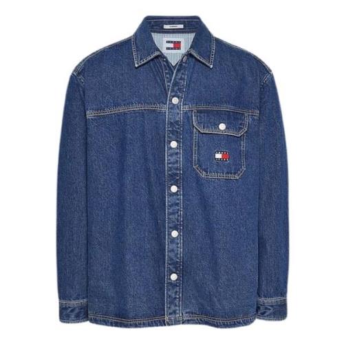 Denim Skjorte Retro Stil