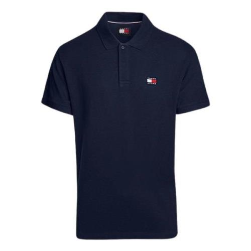 Blå Polo Shirt Klassisk Piqué Tekstur