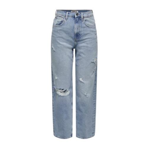 Denim High Waist Straight Leg Jeans