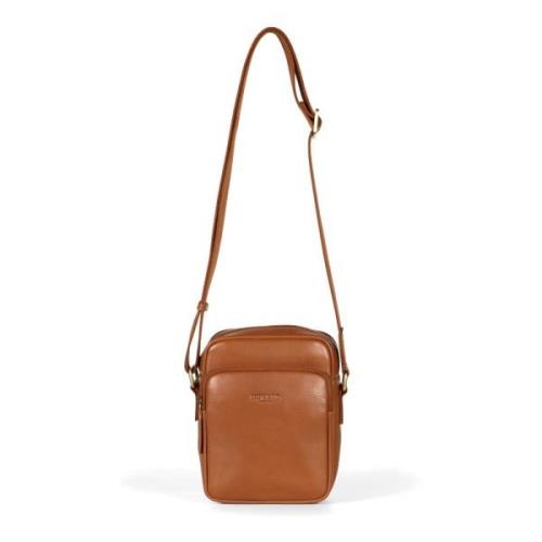 Tan Læder Crossbody Taske