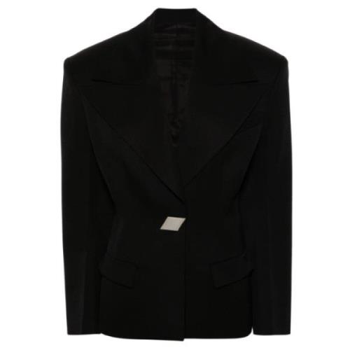 Sort Klassisk Blazer Jakke