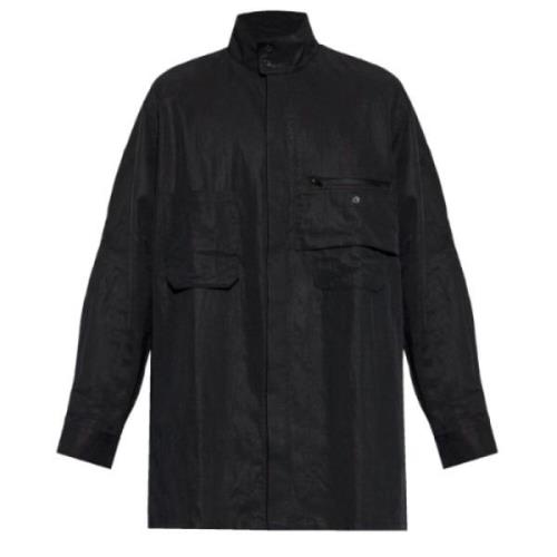 Sort Overshirt Stilfuldt Minimalistisk Mode