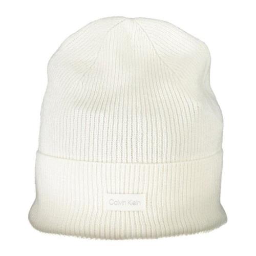 Hvid Broderet Logo Beanie Hat