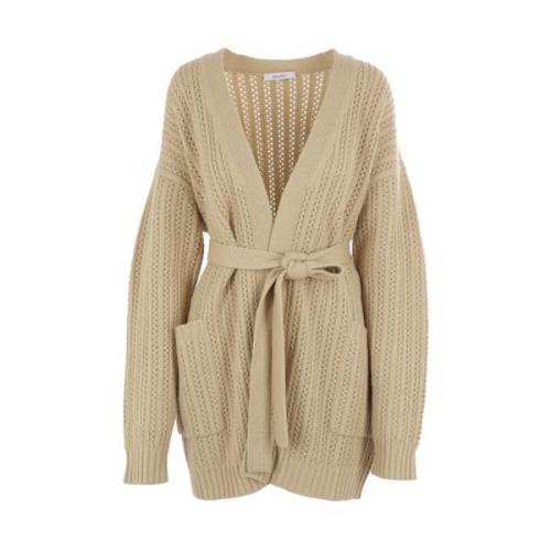 Beige Strik Cardigan Sweater