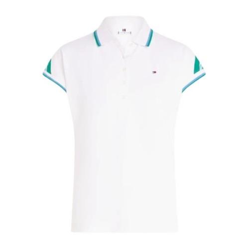 Stribet Cap Sleeve Polo