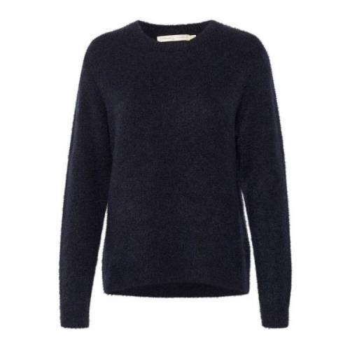 Marineblå Strik Pullover Sweater