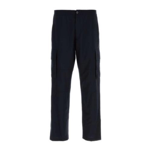 Midnight Blue Cargo Wool Pants