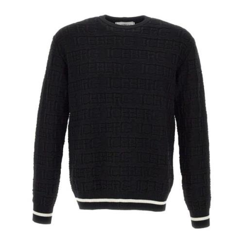 Præget Monogram Sweater Sort