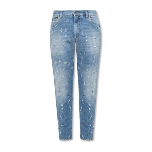 Blå Bomuld Denim Jeans