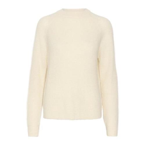 Hvid Raglan Pullover Sweater