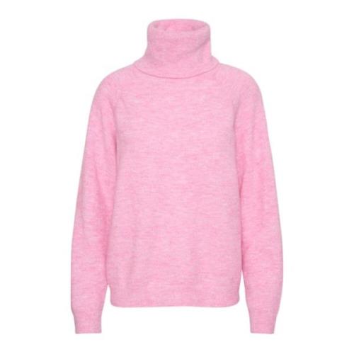 Pink Rollneck Pullover Sweater