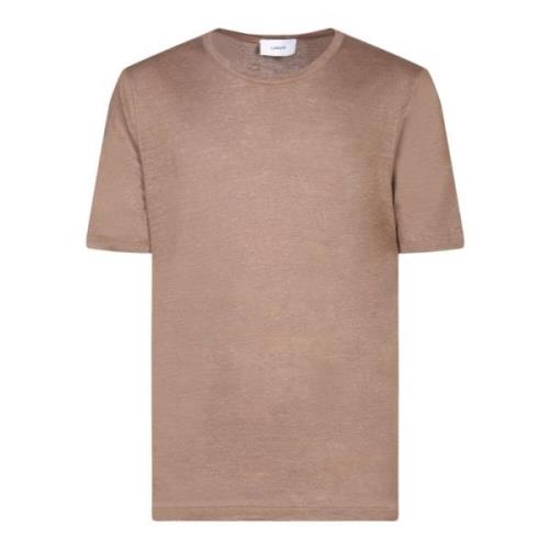 Beige Linned T-Shirt Casual Stil